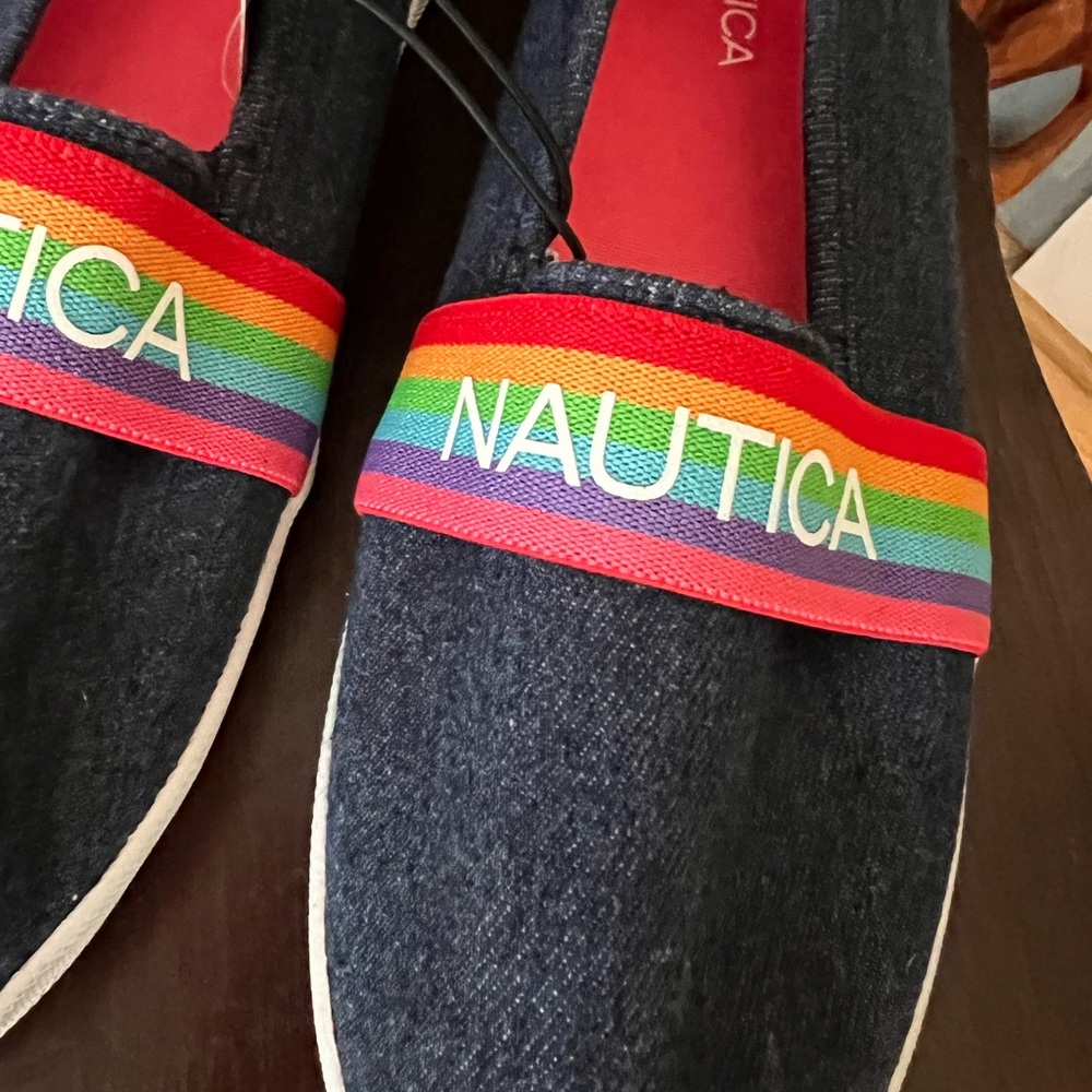 💗💗 NWT!! Nautica Denim Rainbow Sumory Girls Shoes - Picture 3 of 5